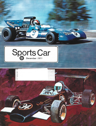 SPORTS CAR 1971 DEC - DICK DOANE, SANDY MCDONOUGH, US GRAND PRIX, CAR-TOONS